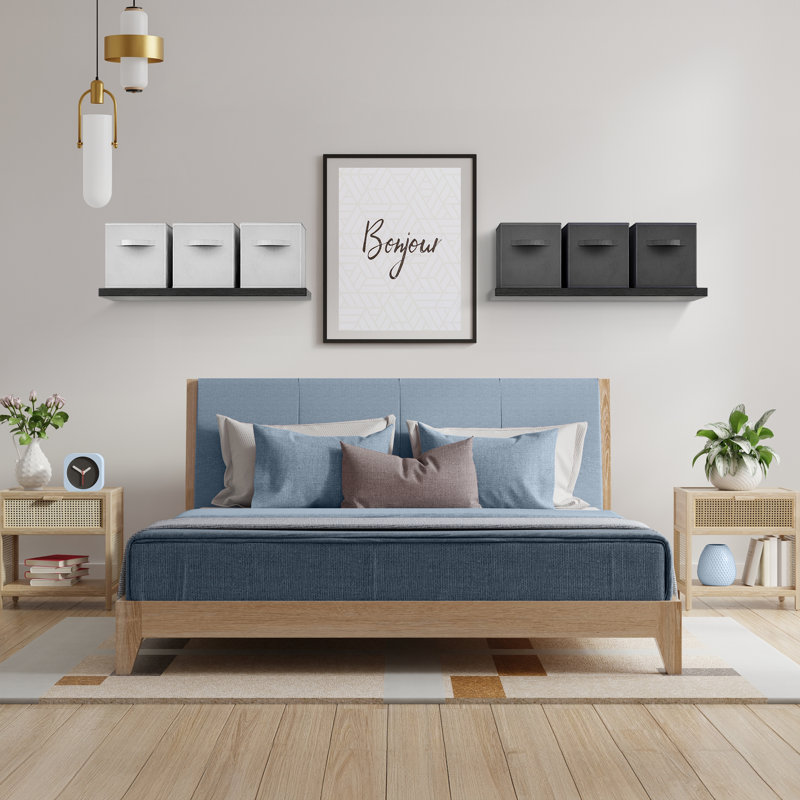 Ensemble de 6 cubes de rangement pliables de 13 pouces avec poignée Sorbus - pour organiser la maison, les tablettes, la chambre de bébé, la salle de jeux, le placard et plus, noir / blanc
