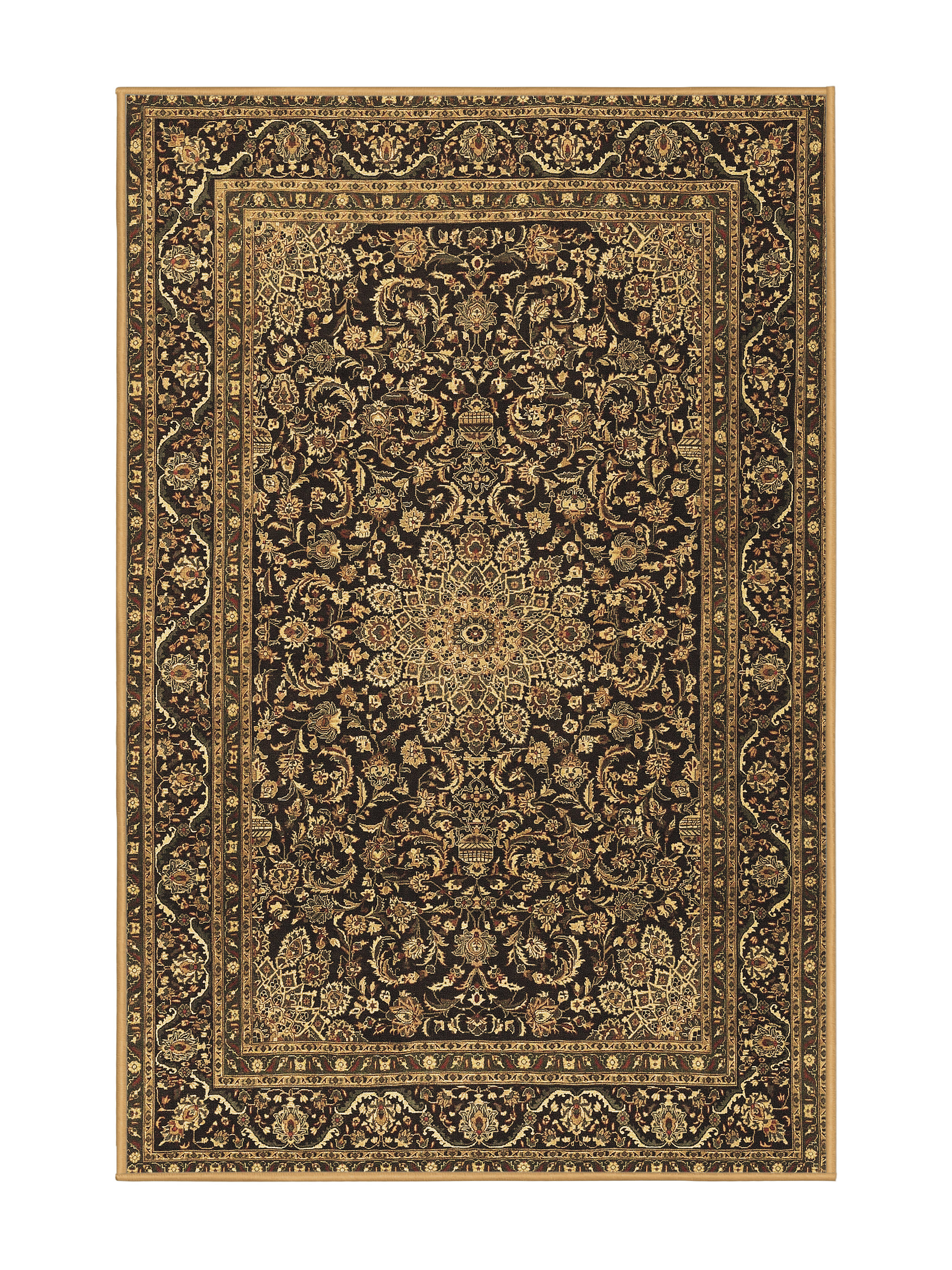 Wayfair Rug Packaging Bungalow Rose Oriental Machine Woven Wool/Polyester Area Rug in Brown ...