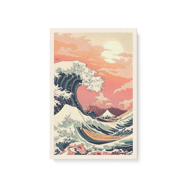 Blushing Currents Wrapped Canvas, 18" H x 12" W, Stretched Canvas