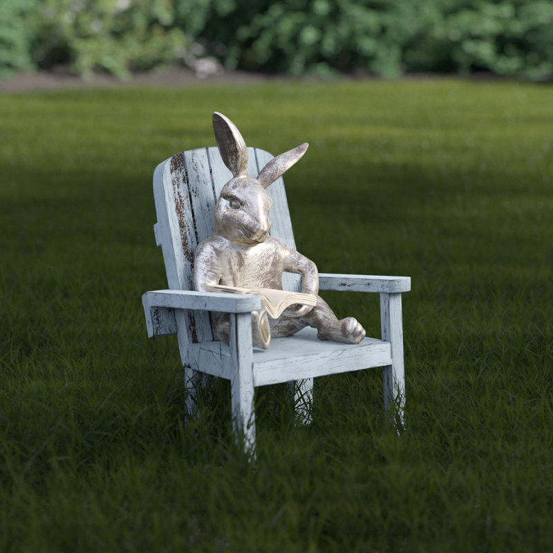 Statue de jardin lecture de lapin