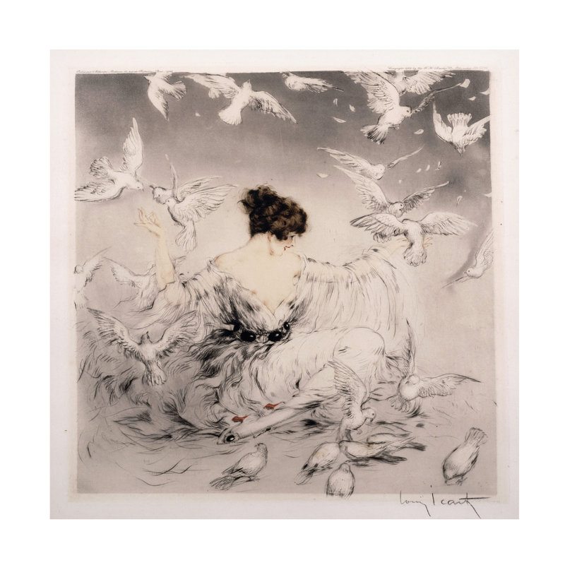 Art sur toile Louis Icart, H 14 po x l 14 po