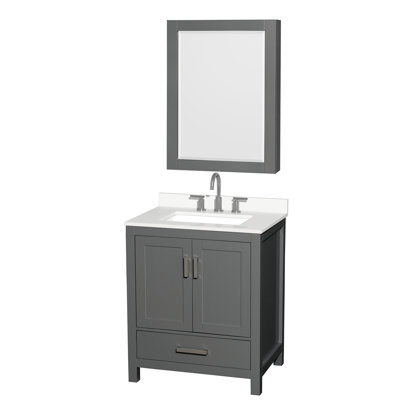 Sheffield 30" Freestanding Single Bathroom Vanity with Quartz Top with Medicine Cabinet