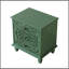 Table de chevet en bois sculpté avec 3 tiroirs, commode décorative en relief à volutes rétro, table de bout d'armoire de rangement pour le salon de la chambre à coucher, vert-1978156772