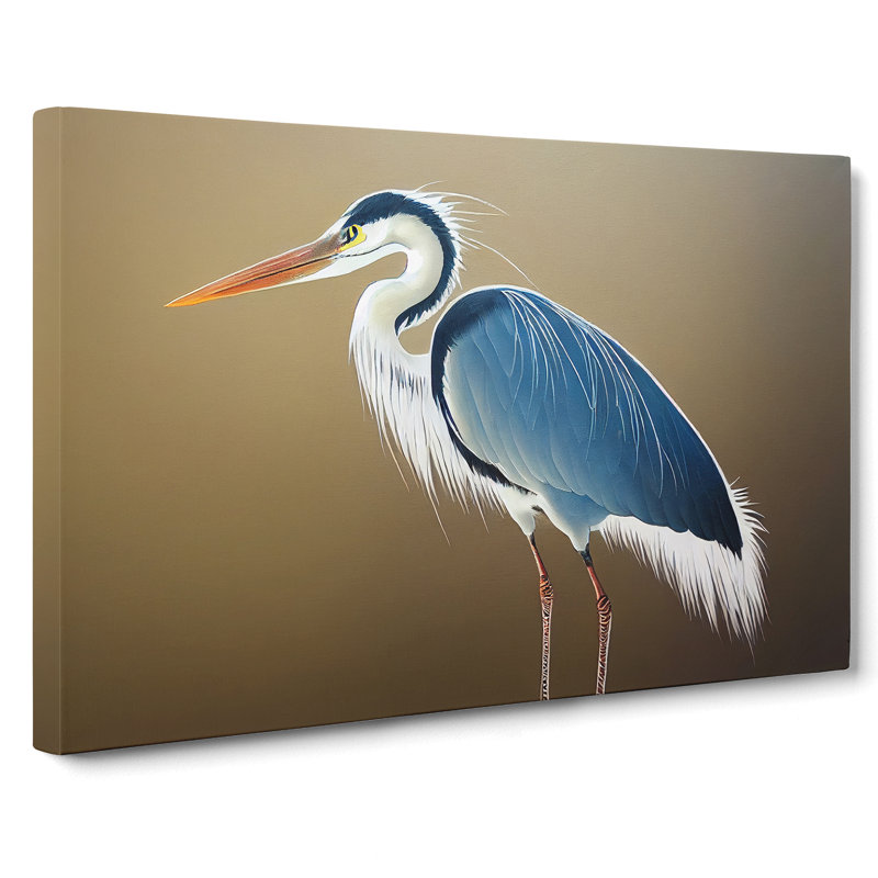 Unbeatable Heron Bird - Wrapped Canvas, 40cm H x 60cm W x 3cm D