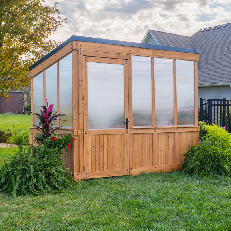 9 x 6 Cedar Wood and Polycarbonate Greenhouse