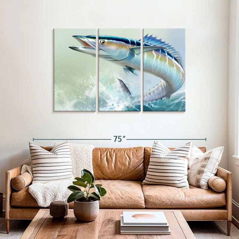 Brampt Wahoo Fish On Waves, 36" H x 57" W