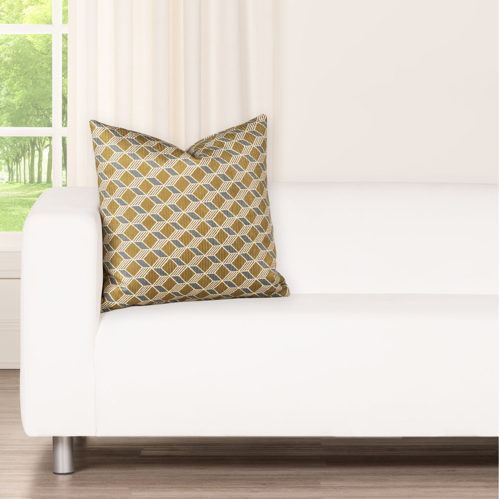 Floating Cubes Accent Pillow, Polyester, Square 16"