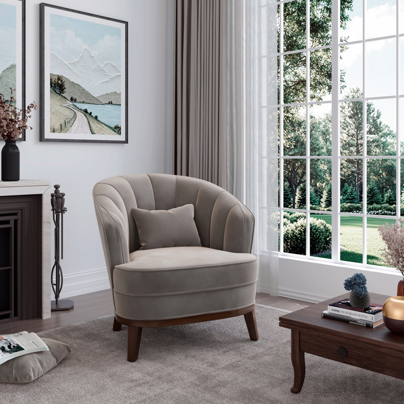 Fauteuil d'appoint rembourré Ava, gris, Gris