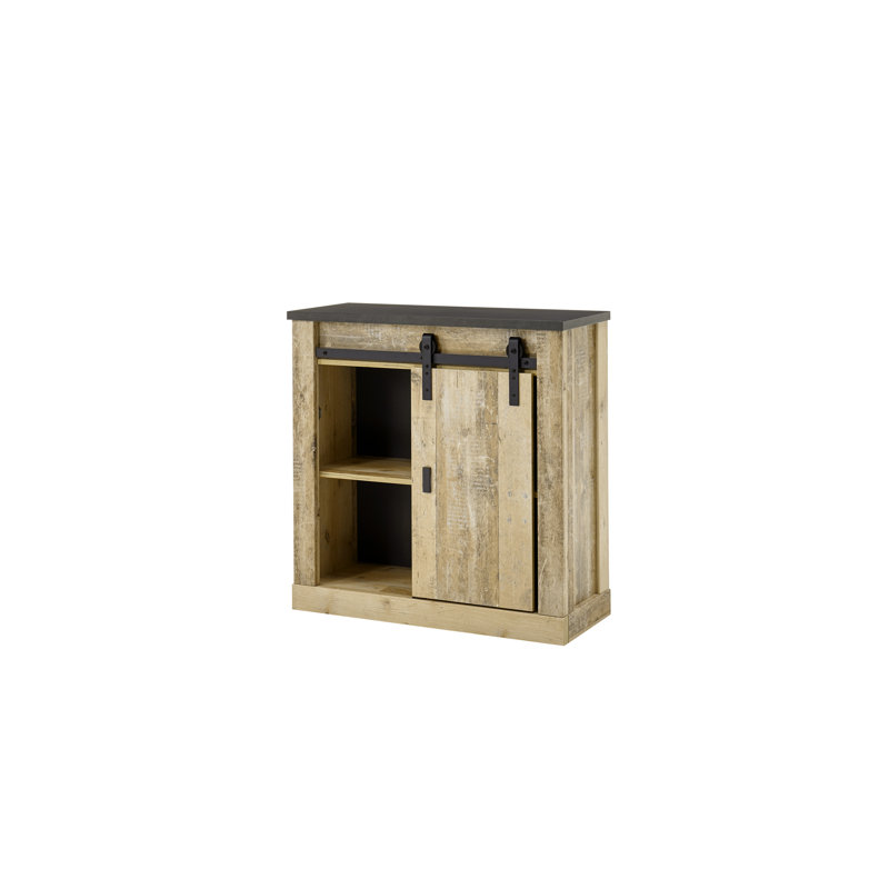 Jackeline 1 - Door Accent Cabinet, Natural/Black
