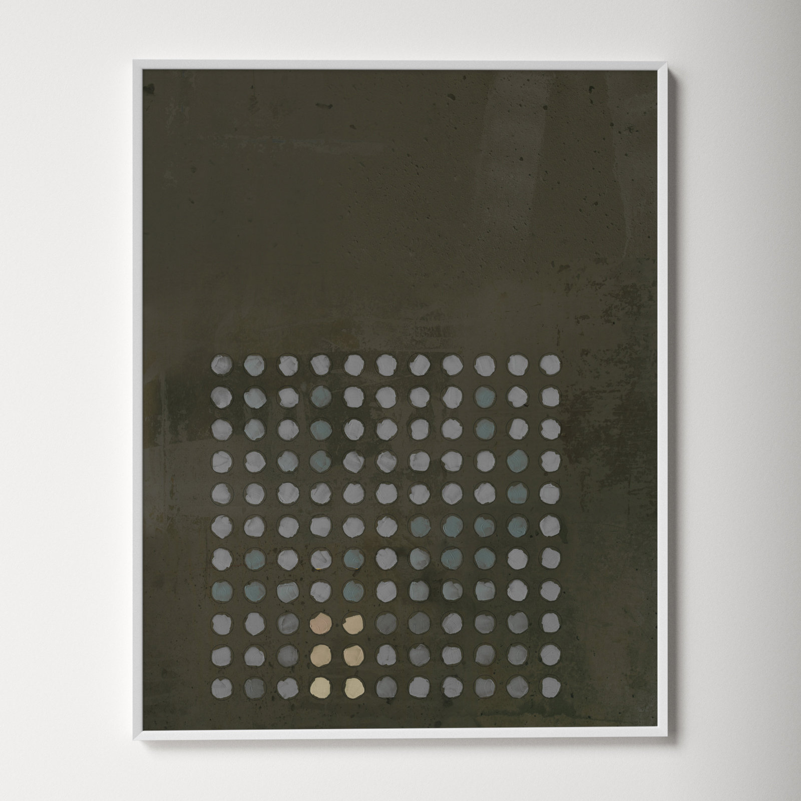 Circles in Squares "Circles in Squares 13" Print, 38" H x 30" W x 1.25" D, White