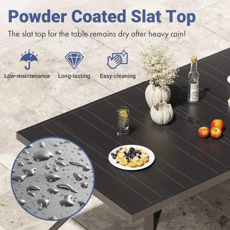 Weather-Resistant Outdoor Metal Dining Table