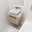 Meuble-lavabo mural simple 23,6 po avec plateau en pierre frittée Kaneko