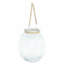 Pot décoratif en verre transparent 10 "avec corde