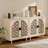 Decorative Cabinet, Carved Wood Cabinet With 2 Doors, Beige Boho Buffet With Adjustable Shelf, Premium Wood Credenza For Dining Room, Entryway, Hallway-904468901