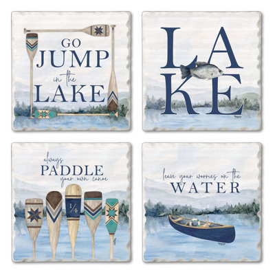 Ensemble de 4 sous-verres Wake At The Lake