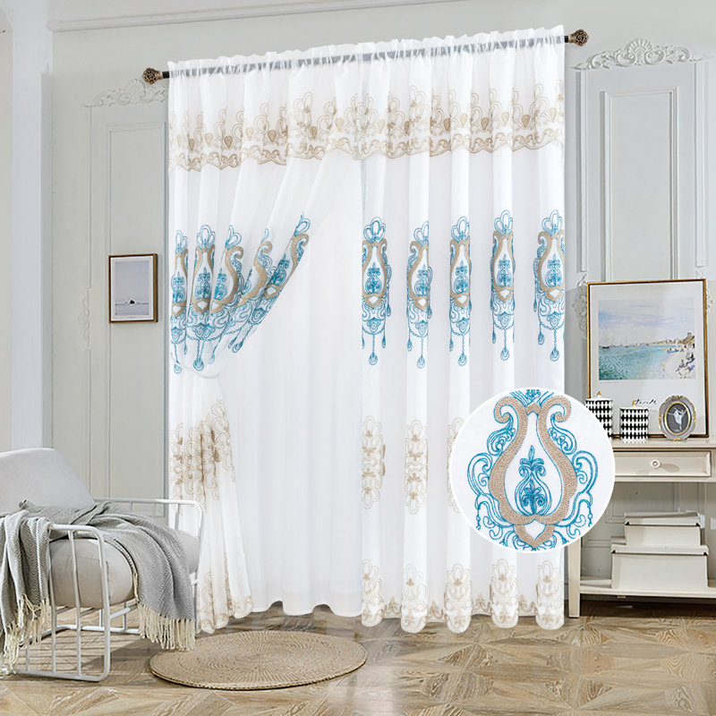 Brantice Room Darkening Curtain Single Panel, Aqua