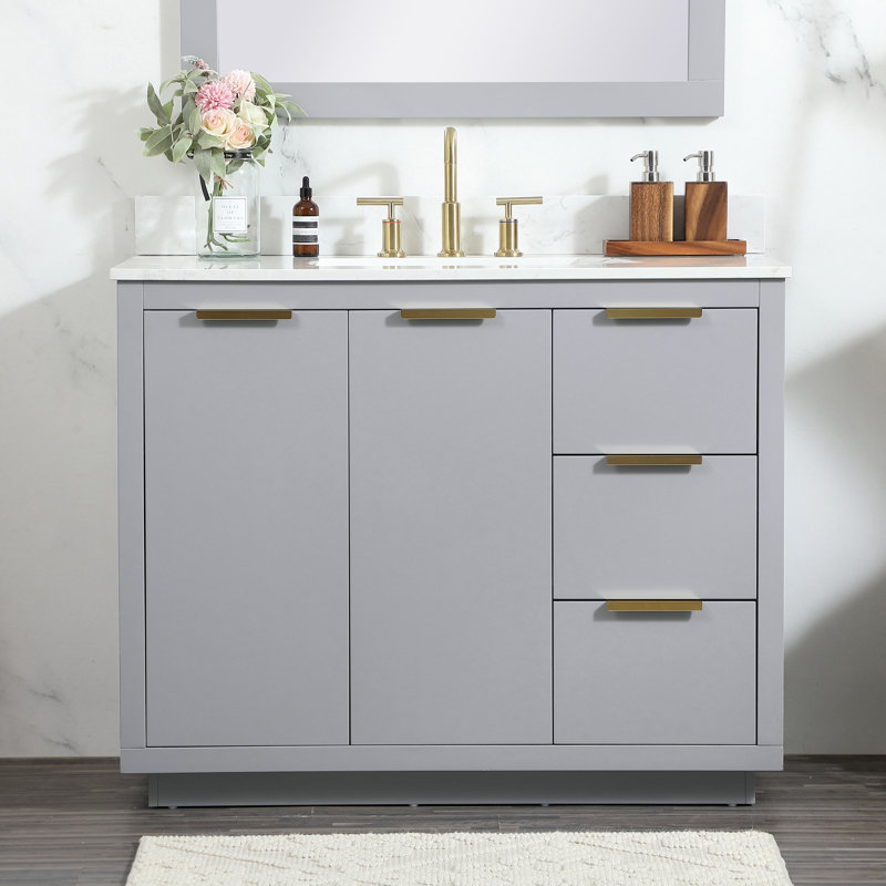 Ensemble de meuble-lavabo simple 42 po Broadlands, Gris