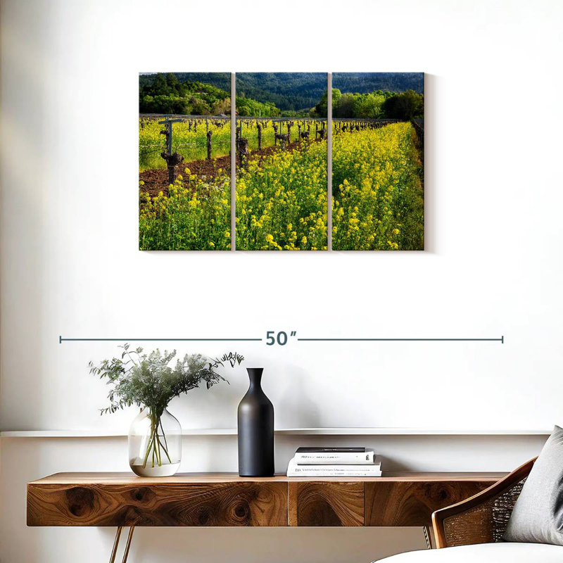 Moutarde jaune et vignes Alvord, H 20 po x l 33 po