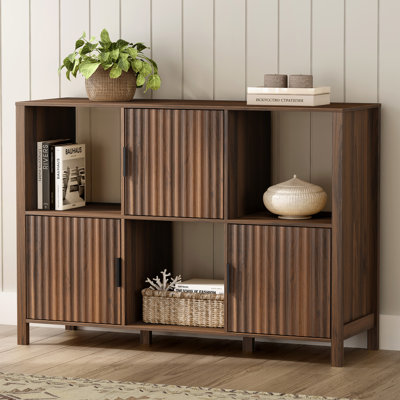 33.5“H*47.24"W Fluted Storage Organizer Bookshelf