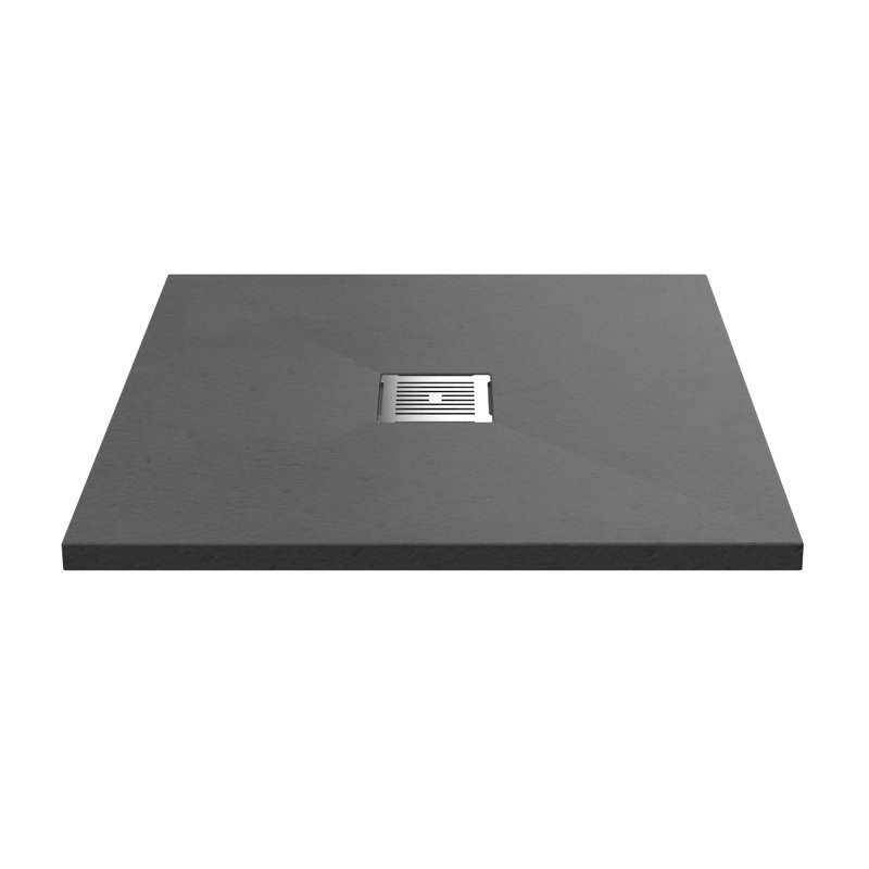800 x 800 mm Standard Shower Tray, Grey Slate, 3.3cm H x 80cm W x 80cm D