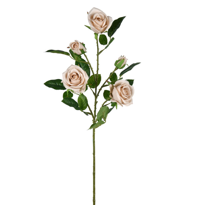 28" Artificial Rose Spray, Taupe