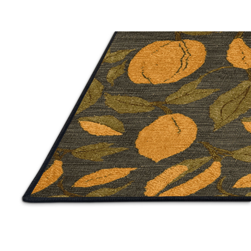Washable Marula Fruits Area Rug, Square 7'