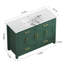 Ensemble de meuble-lavabo vert 48 po avec lavabo en résine, armoire de rangement abondante, 4 portes à fermeture douce et 4 tiroirs