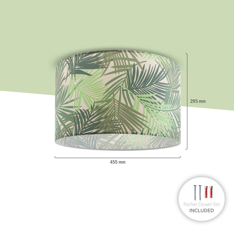 Pungoteague Fabric Flush Ceiling Light, 29.5cm H x 45.5cm W x 45.5cm D