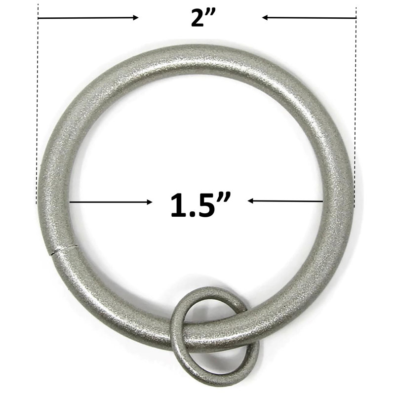 Anneaux de rideau en métal Mcclain, Étain, Diamètre de 2,2 po