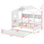 Lit de maison en bois avec lit gigogne, conception moderne pour enfants avec tablette de rangement-545095748