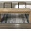 Banc rembourré moderne de style contemporain avec coins arrondis et finition chêne