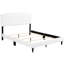 Élégant lit blanc pour la chambre à coucher - 47 po de hauteur x 63 po de largeur et 86 po de profondeur, et de soutien, élégant, rembourré de mousse, pu, assemblage nécessaire