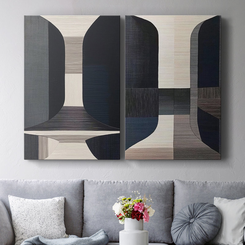 ABSTRACT Series DCLxxiii - Toile tendue avec châssis de qualité supérieure - Prêt à être accroché, H 48 po x l 64 po
