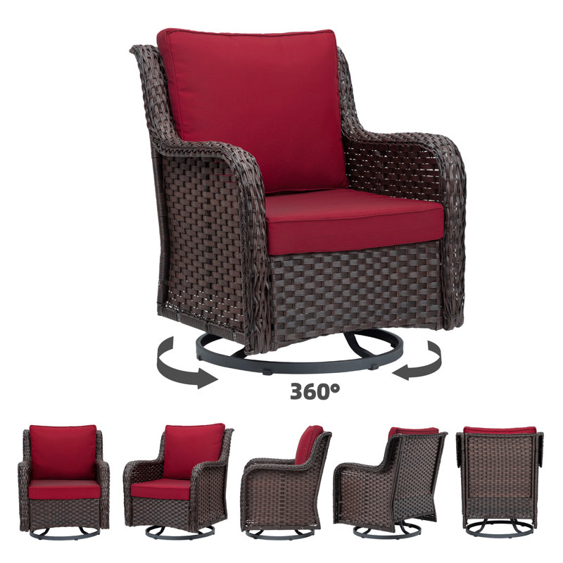 Samentha - Person Patio Conversation Set, Red