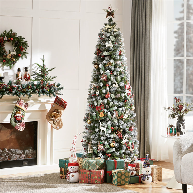 Arbre de Noël artificiel givré pré-éclairé, 6'