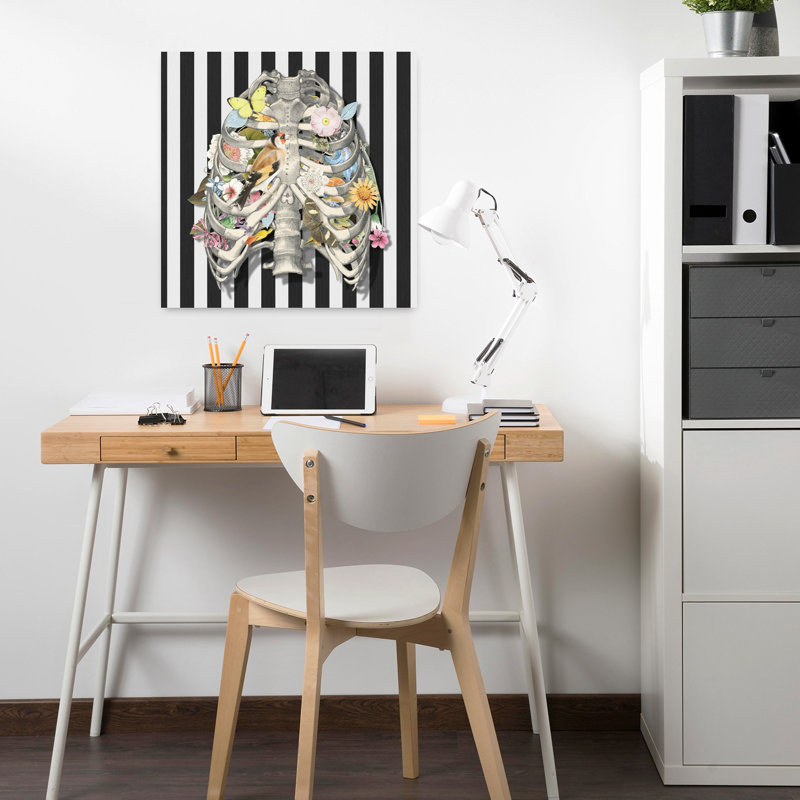 Art contemporain, art contemporain rétro, oiseau, H 18 po x l 18 po