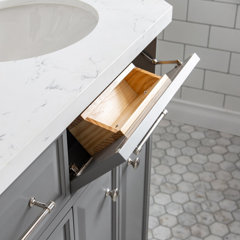 Palace 60'' W Double Vanity, Cashmere Gray, Polished Nickel