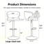 Ensemble de 2 tabourets de bar rotatifs modernes réglables avec dossier - Chaises pivotantes en cuir de polyuréthane pour comptoir de bar de cuisine et salle à manger, hauteur réglable, base chromée robuste, supporte 300 lb chacune - Blanc-131268722-131268727