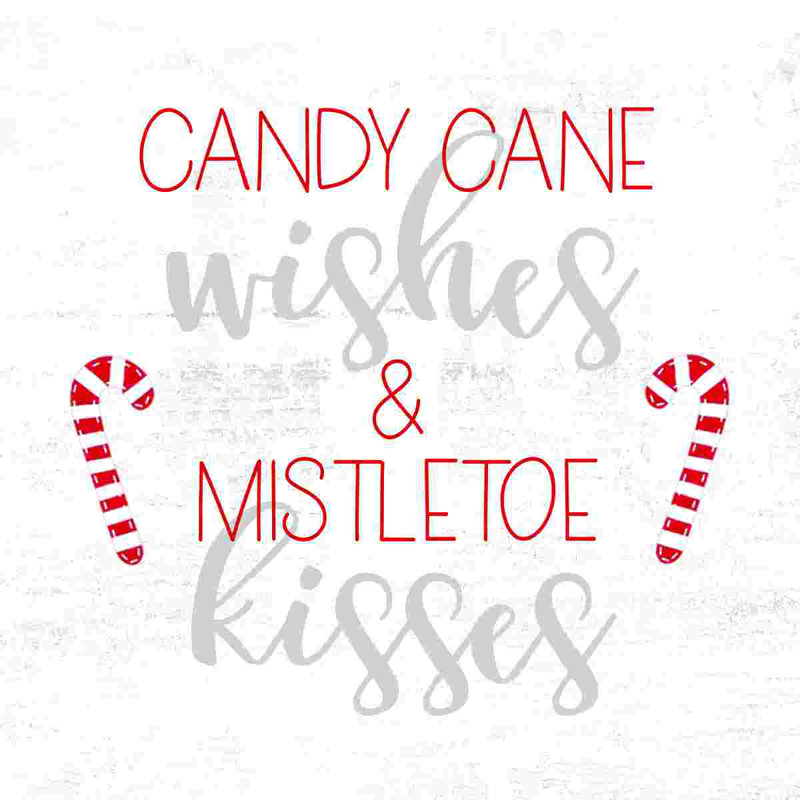 Candy Cane Wishes And Kisses, H 12 po x l 12 po