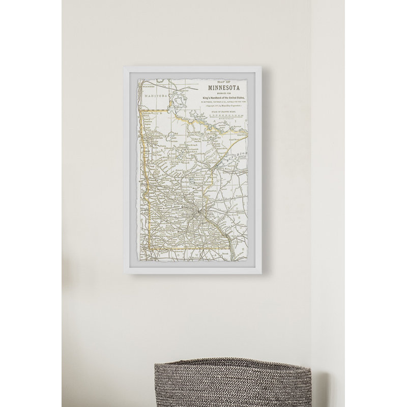Minnesota Outline - cadre photo, impression, H 24 po x l 16 po x P 1,5 po