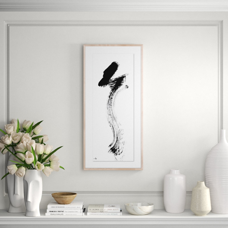 Ascertive Painting by Johan Gert Manschot, 40" H x 19" W x 2.5" D, Natural