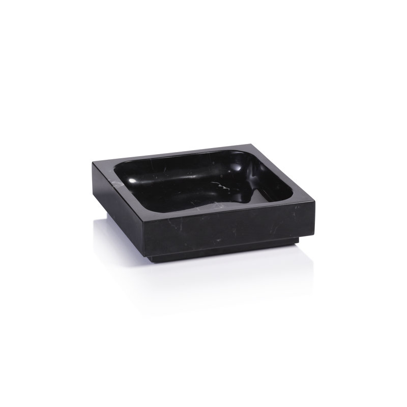 Nero Marquina Natural Marble Tray, 1.75" H x 6" W x 6" D