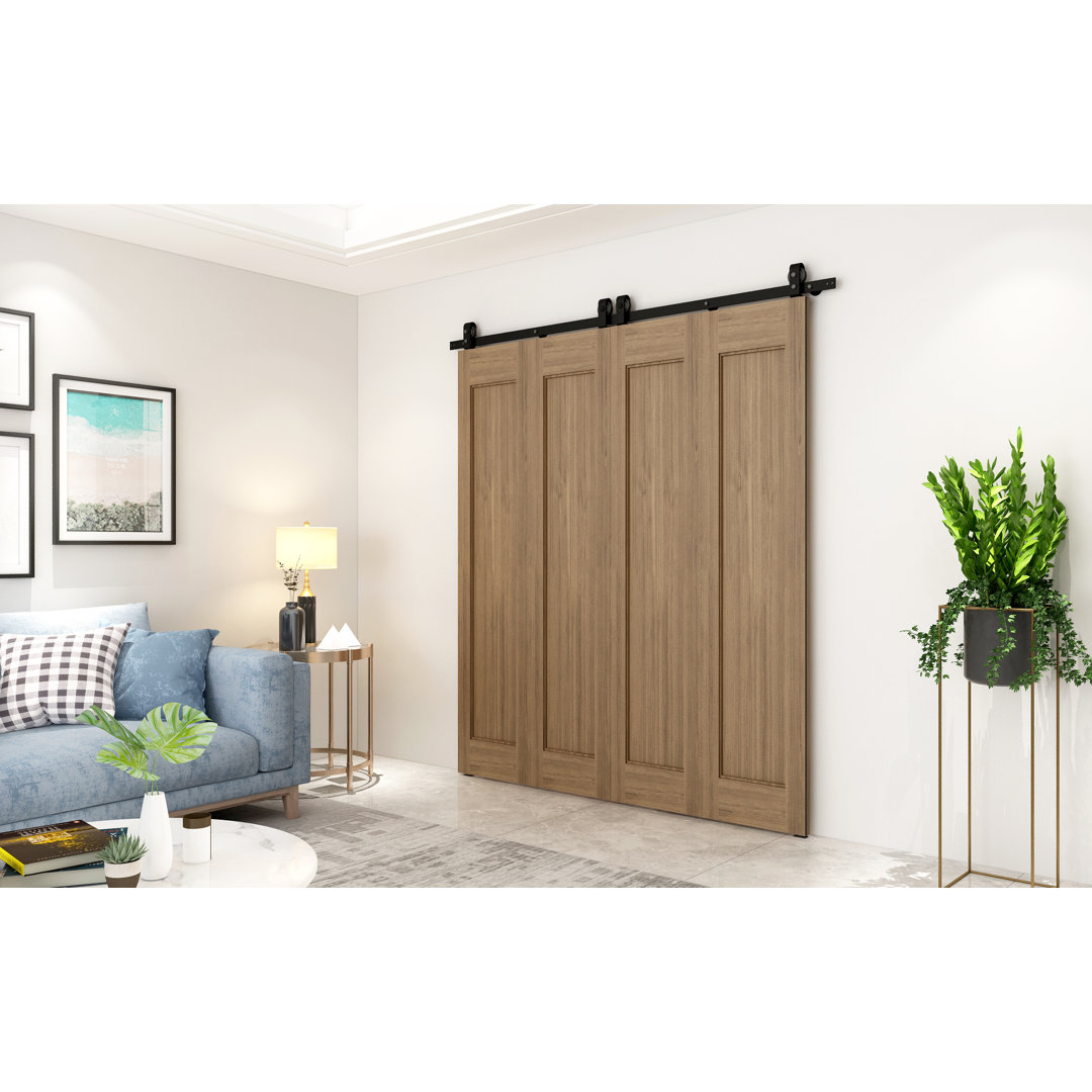 Matte Black Steel Double Door Barn Door Hardware Kit Standard Double Calhome