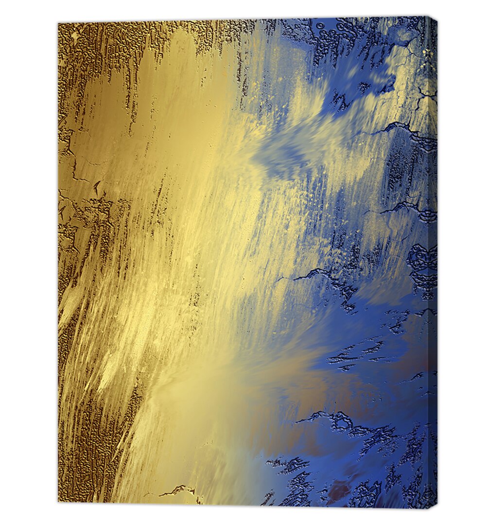 Leinwandbild Gold and Blue Abstract