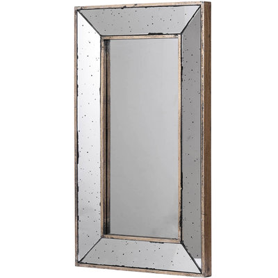 Miroir ou plateau traditionnel de 16,5 po x 24 po, reflet en verre transparent, agrandit la pièce, 7,3 lb, argent, magnifique pièce en bois