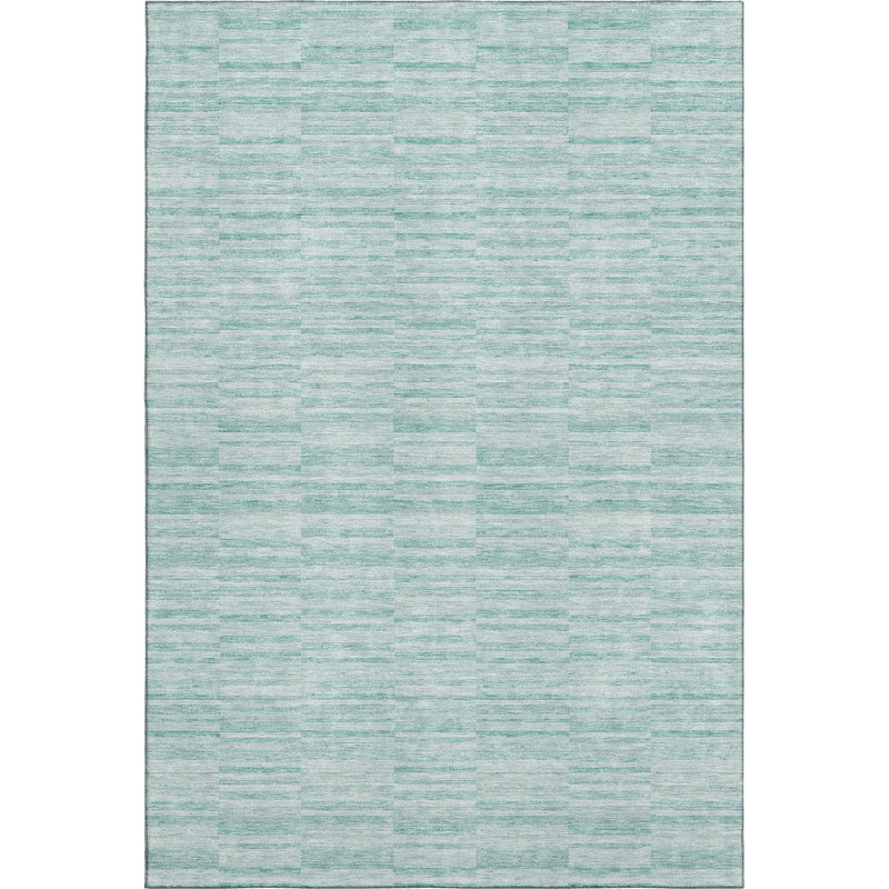 Premium Machine Washable Prisco Turquoise Rug, Rectangle 9' x 12'