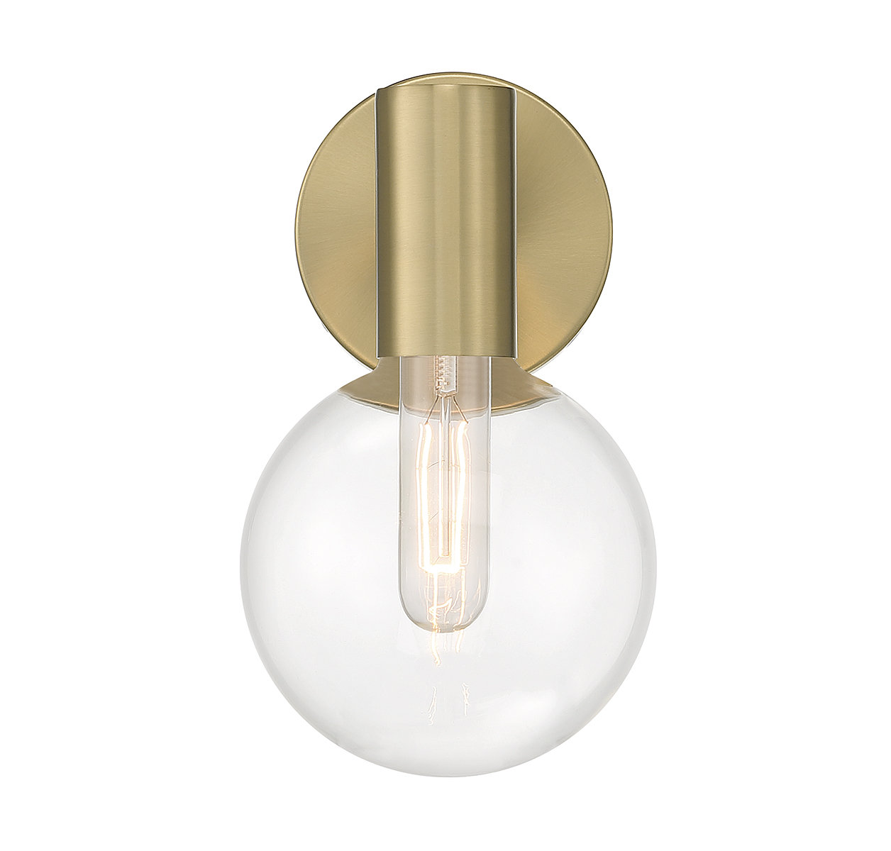 Romi Single Light Armed Sconce, Brass