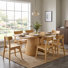 70" Wooden Dining Table With 6 Pcs Wood Kitchen Dining Chairs