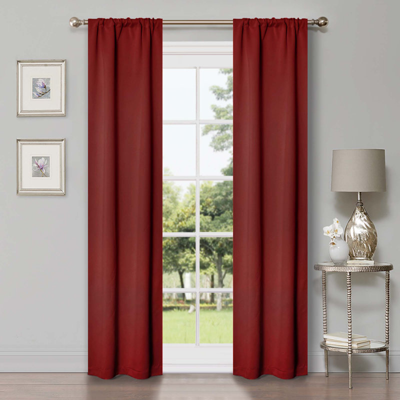 Paire de rideaux obscurcissant avec œillets Millendon, Sangria, L 26 po x L 84 po