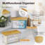 2-Pack Stackable Trash Bag Holders With Bamboo Lids, Acrylic Dispenser For Under Sink, Kitchen, Pantry, Or Laundry Storage
